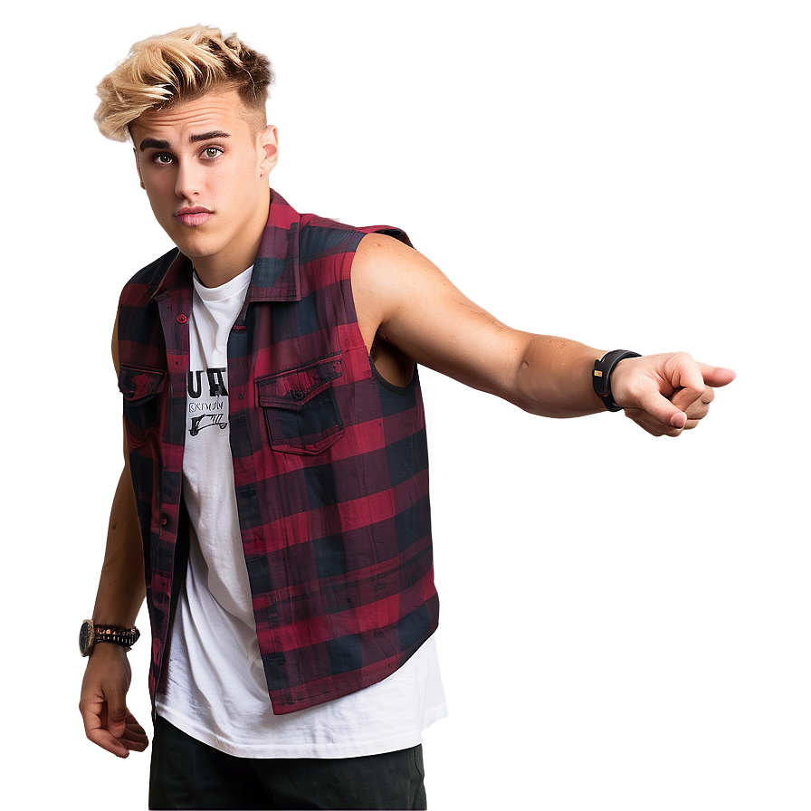 Casual Style Young Man Pointing PNG Image