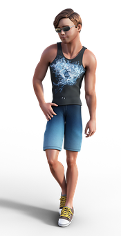 Casual Style3 D Character Model PNG Image