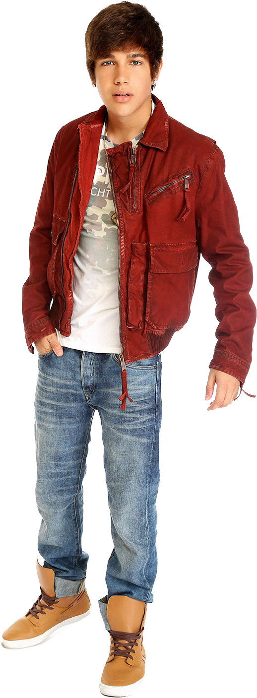 Casual Teen Boy Fashion Pose PNG Image