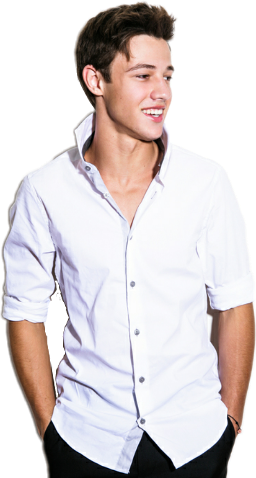 Casual Young Man White Shirt PNG Image