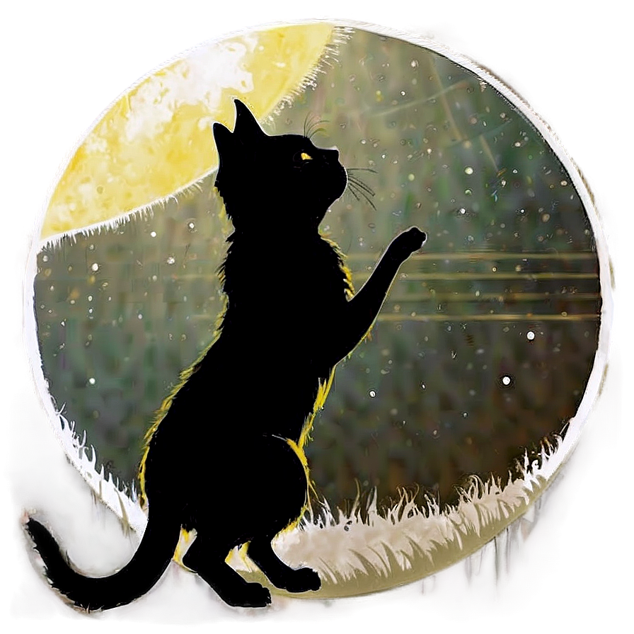 Cat And Moon Silhouette Png 4 PNG Image