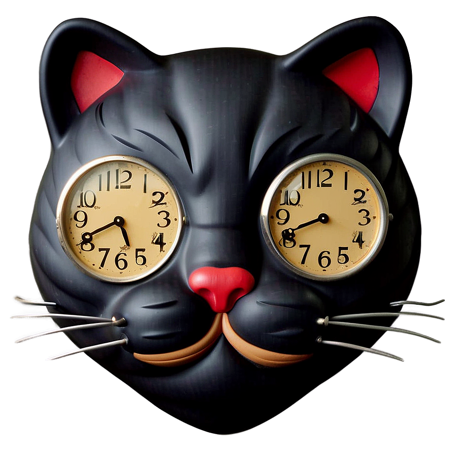 Cat Shaped Clock Png Dvt43 PNG Image