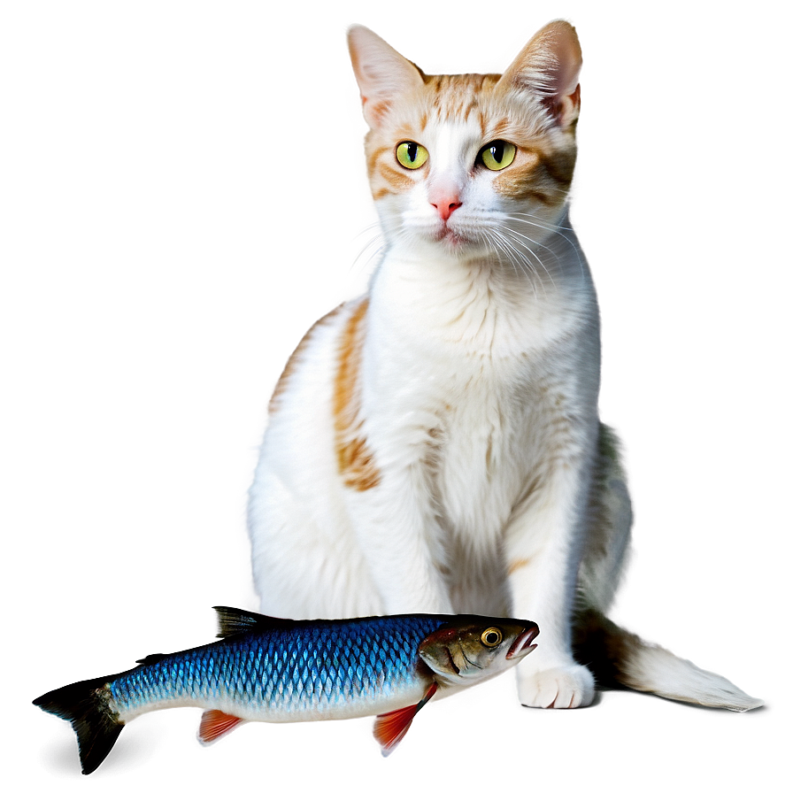 Cat With Fish Png Omd64 PNG Image