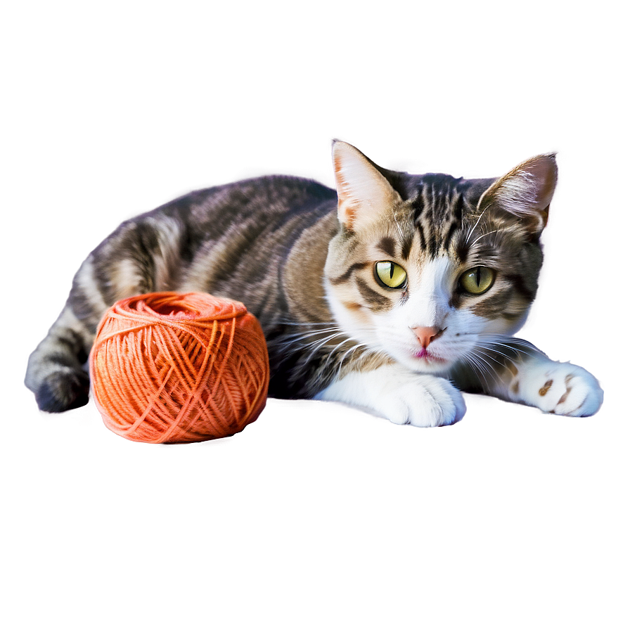 Cat With Yarn Png Chl PNG Image