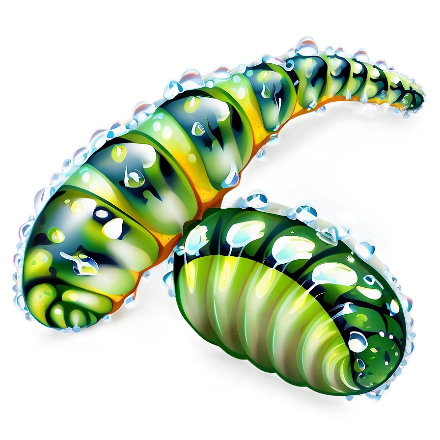 Caterpillar In Dewdrops Png 05232024 PNG Image