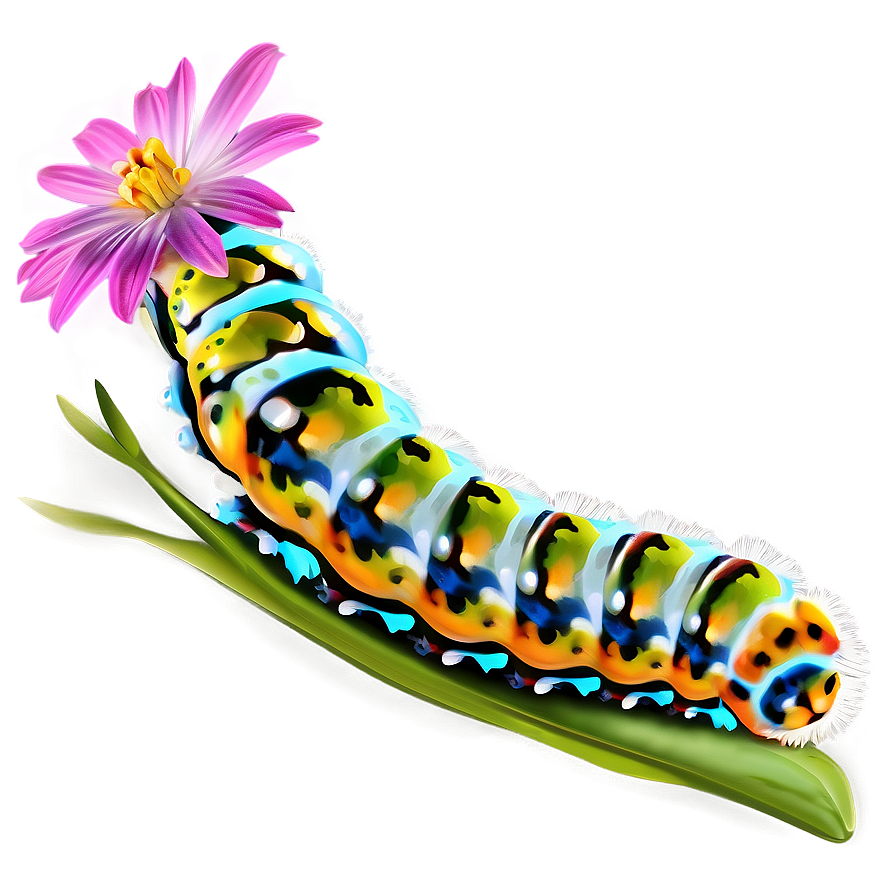 Caterpillar On Flower Png Sjc25 PNG Image