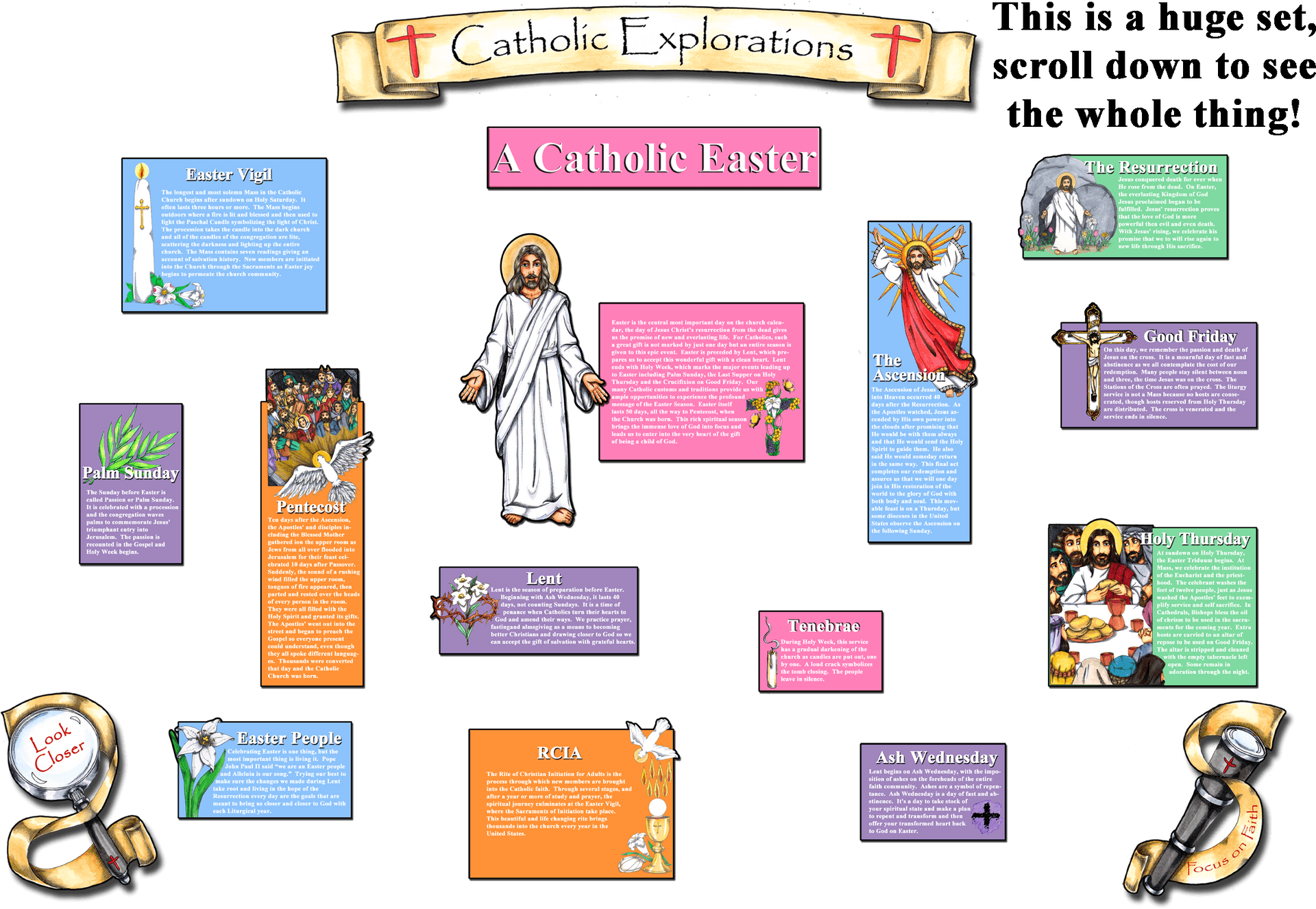 Catholic Easter Exploration Infographic PNG Image