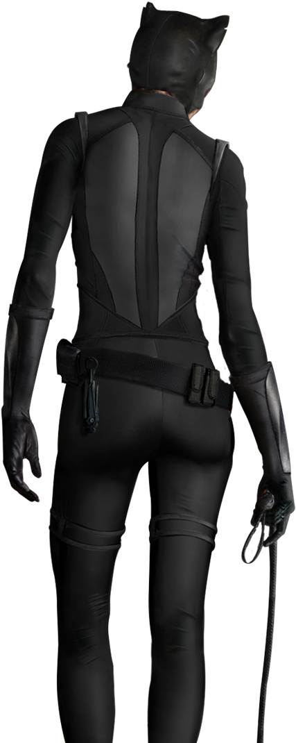 Catwoman_ Back_ View_in_ Costume PNG Image