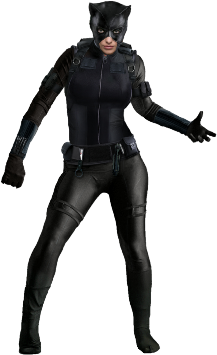 Catwomanin Action Pose PNG Image