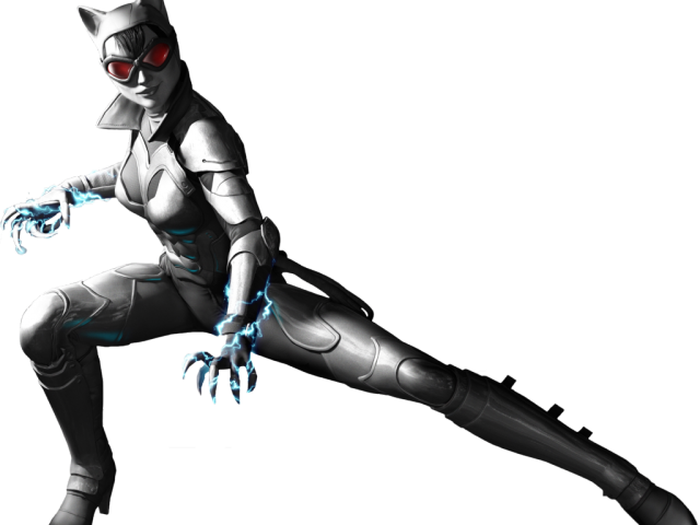 Catwomanin Action Pose PNG Image