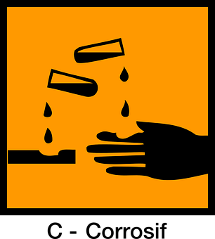 Caution Corrosive Substance Sign PNG Image