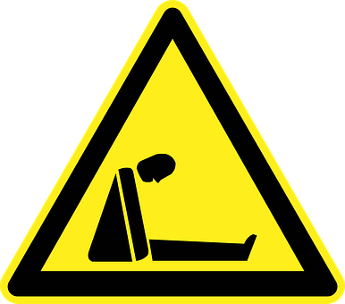 Caution Falling Rocks Sign PNG Image