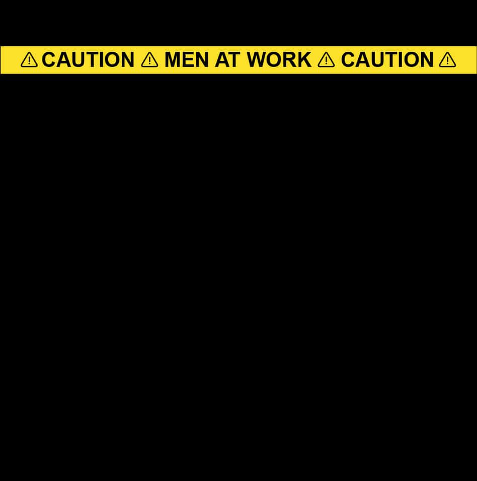 Caution Men At Work Signage PNG Image