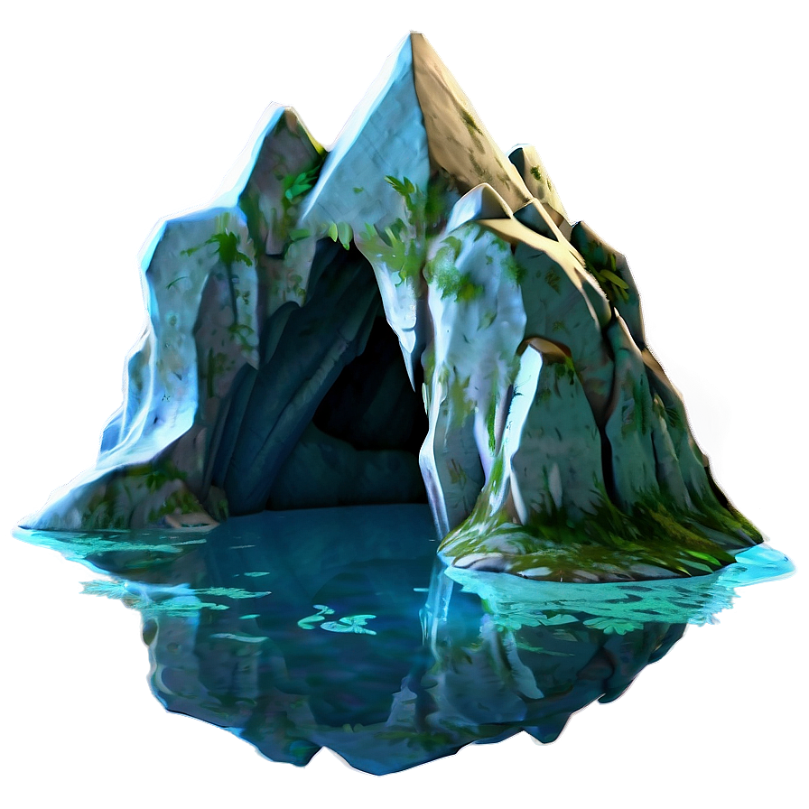 Cave With Crystal Lake Png Awx PNG Image