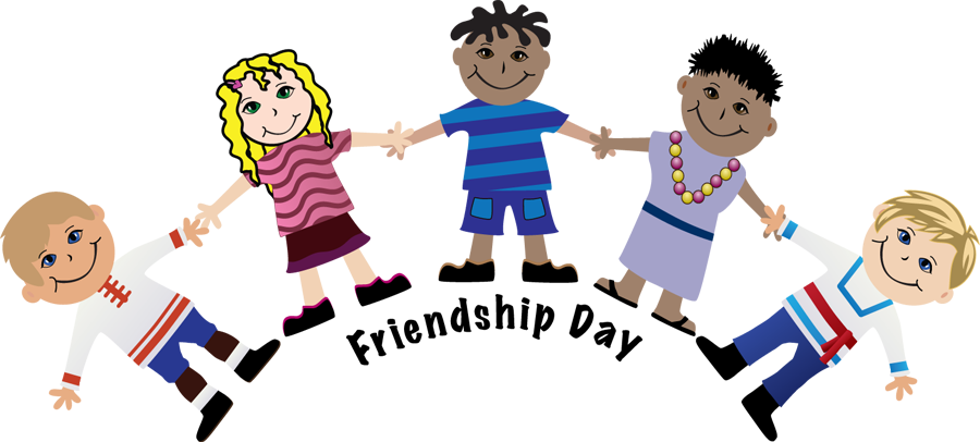 Celebrating Friendship Day Cartoon Kids PNG Image