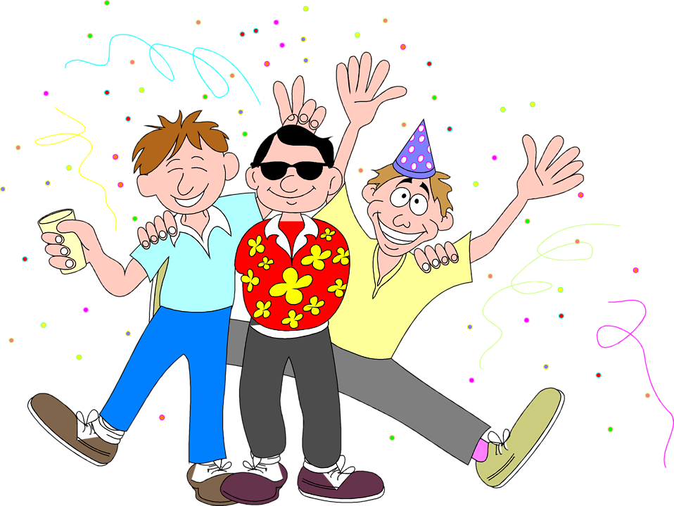 Celebration_ Friends_ Cartoon.png PNG Image