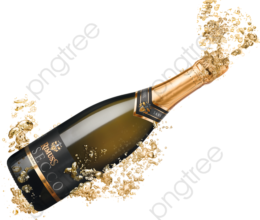 Celebratory Champagne Bottle Popping PNG Image