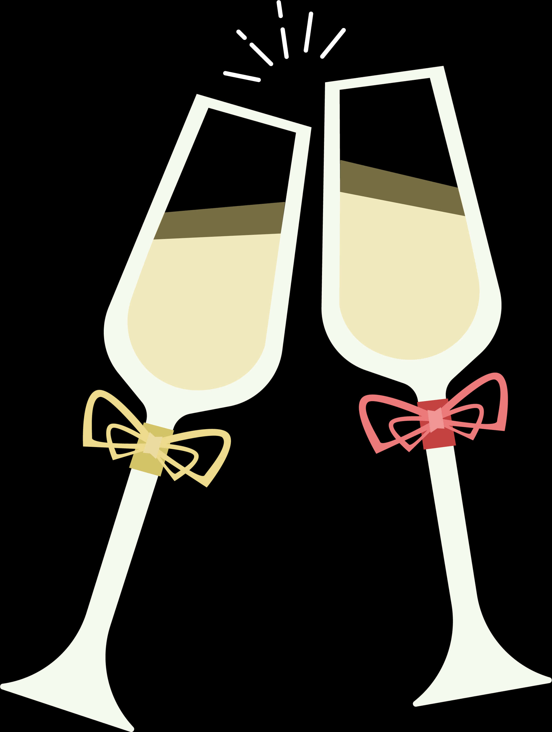 Celebratory Champagne Glasses PNG Image