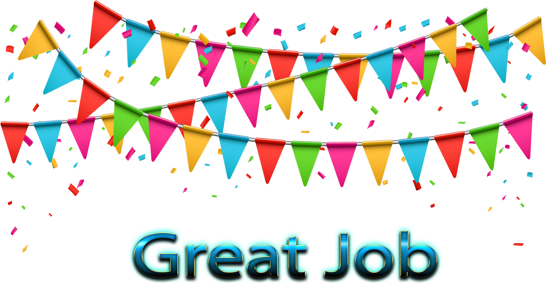 Celebratory Great Job Banner PNG Image