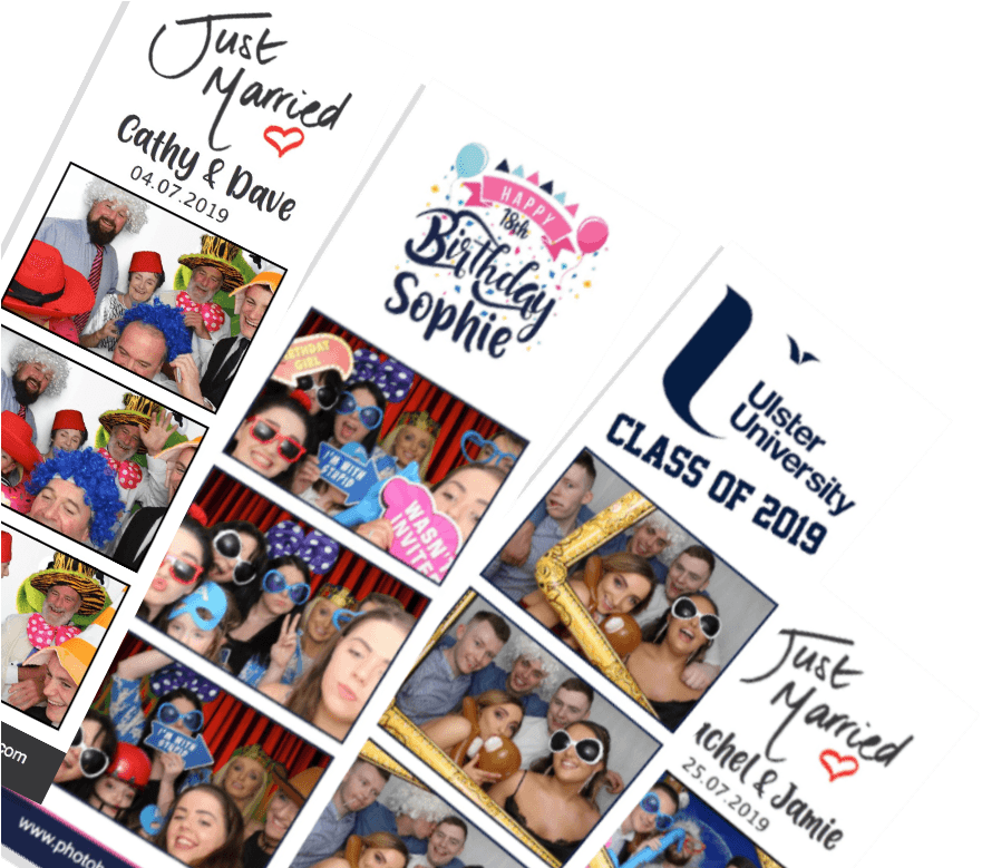 Celebratory Photo Booth Strips PNG Image