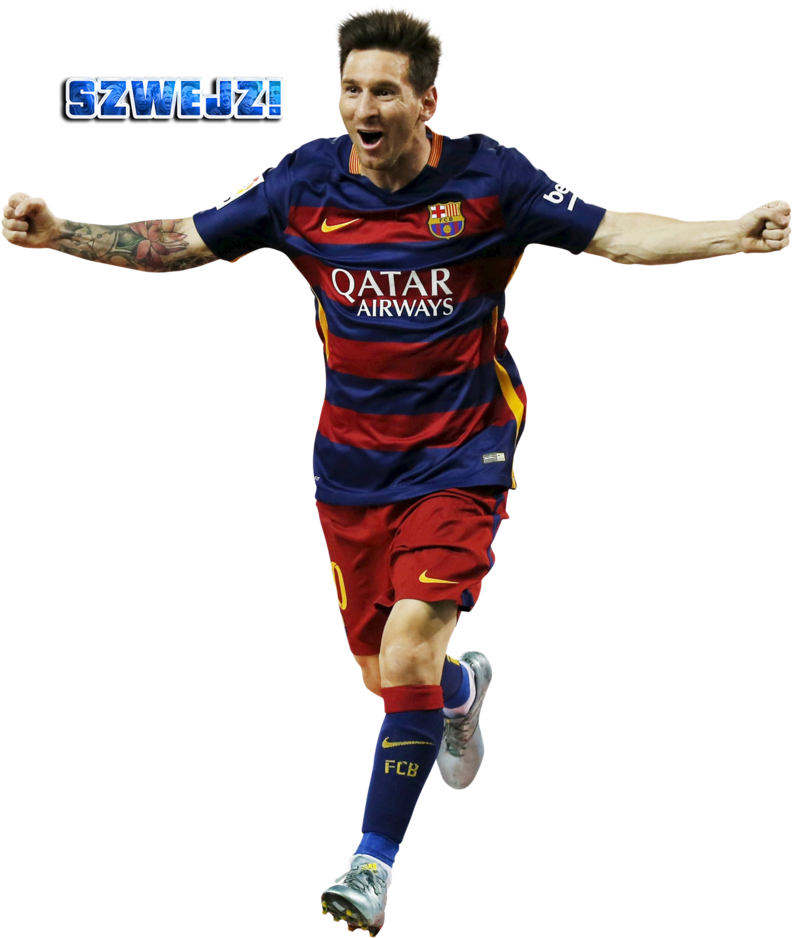 Celebratory Soccer Player F C Barcelona PNG Image