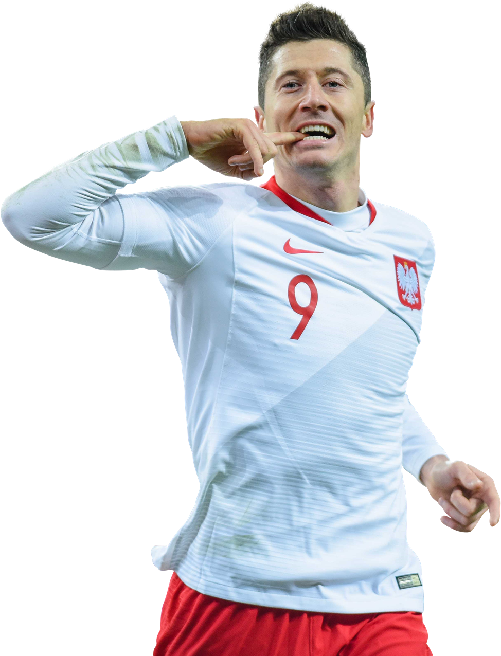 Celebratory Soccer Player Gesture PNG Image