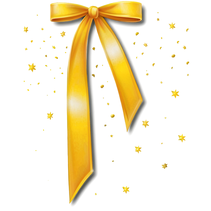 Celebratory Yellow Ribbon Png Xkv88 PNG Image