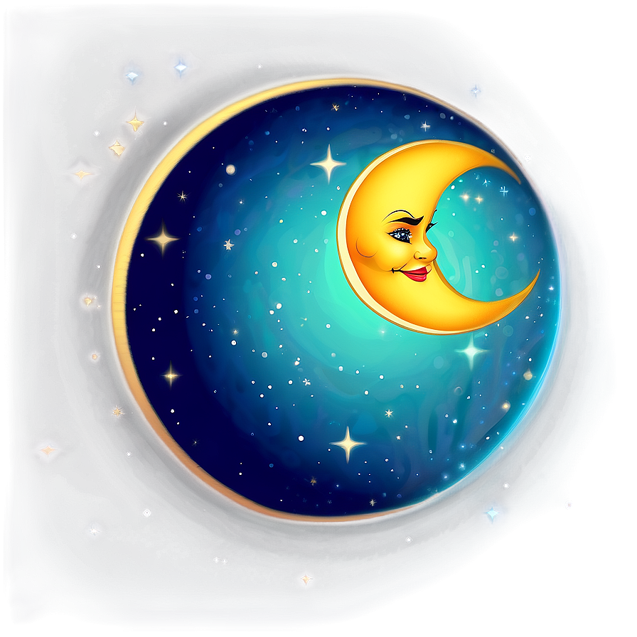 Celestial Crescent Artwork Png Tse PNG Image