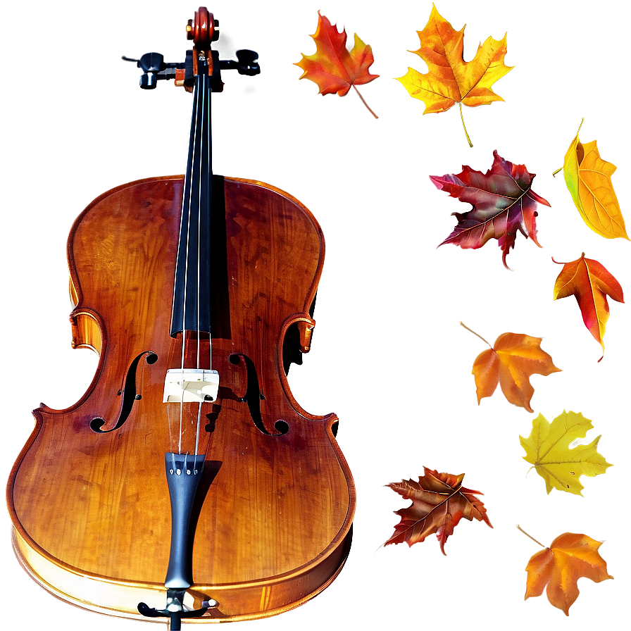 Cello And Autumn Leaves Png 05242024 PNG Image