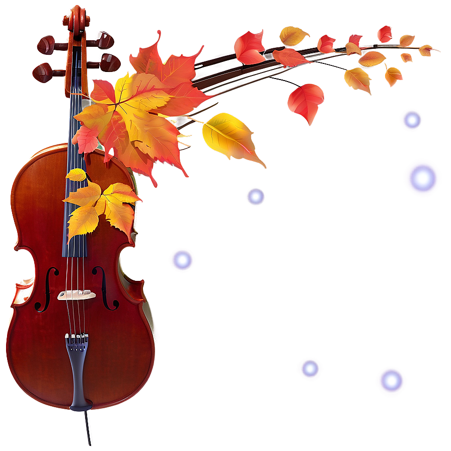 Cello And Autumn Leaves Png 05242024 PNG Image