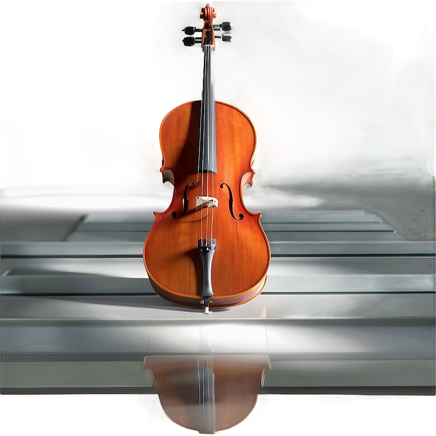 Cello On A Glossy Floor Png Cdv45 PNG Image