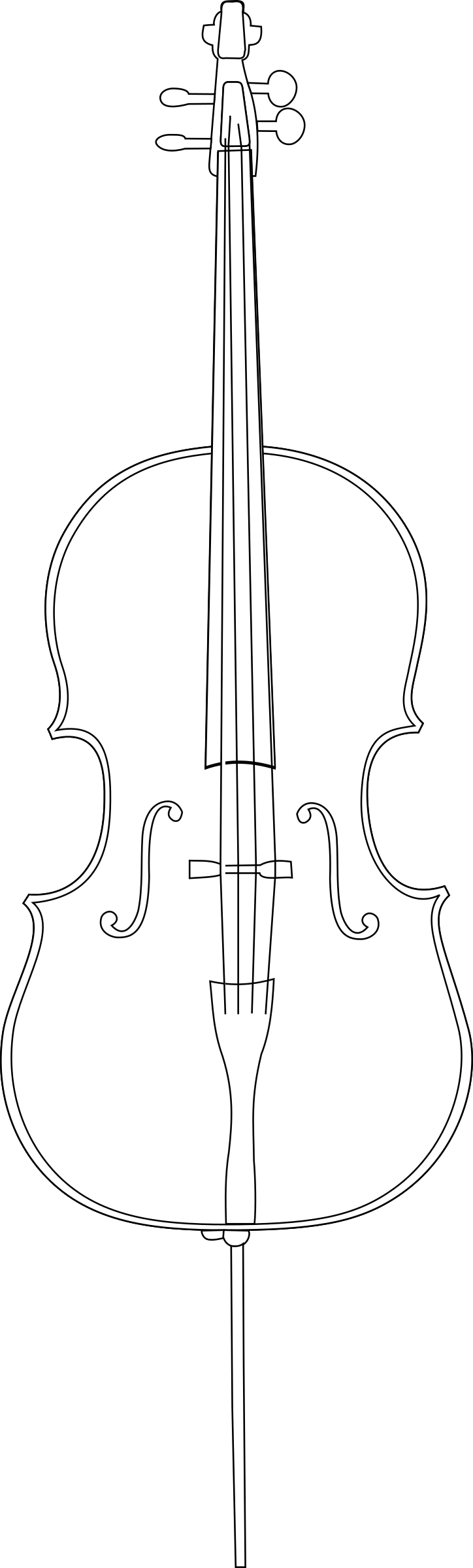 Cello_ Outline_ Vector_ Art PNG Image