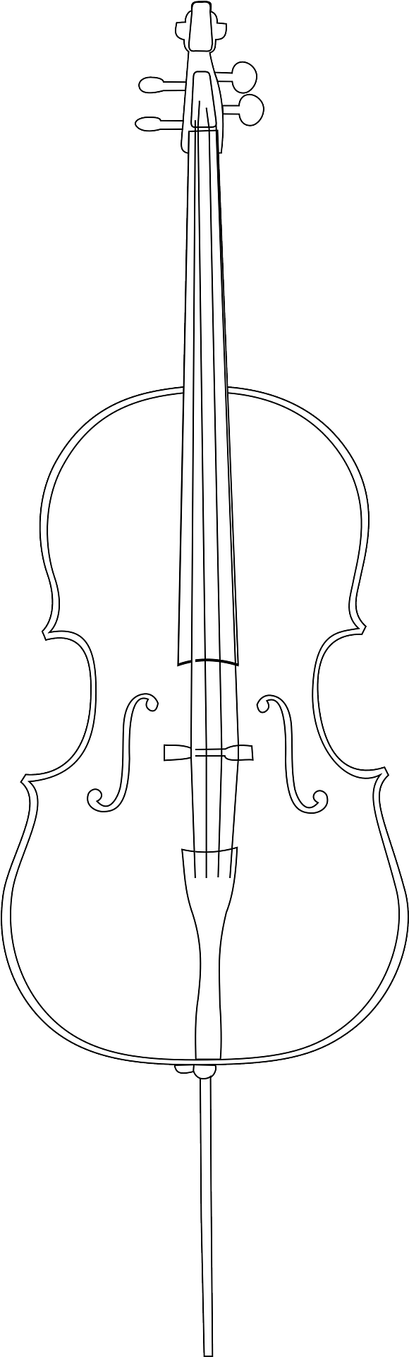 Cello_ Outline_ Vector_ Art PNG Image