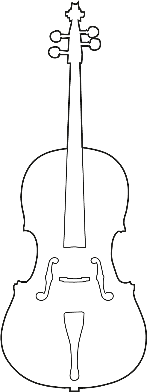 Cello Outline Vector PNG Image