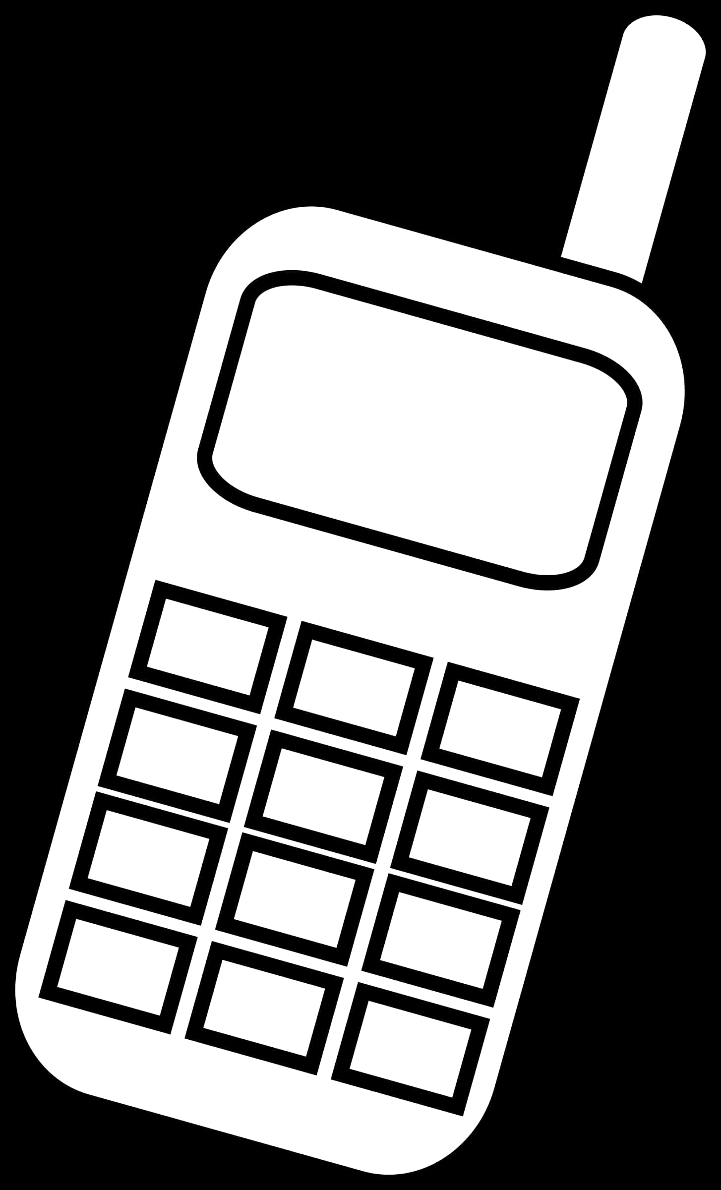 Cellphone Icon Blackand White PNG Image