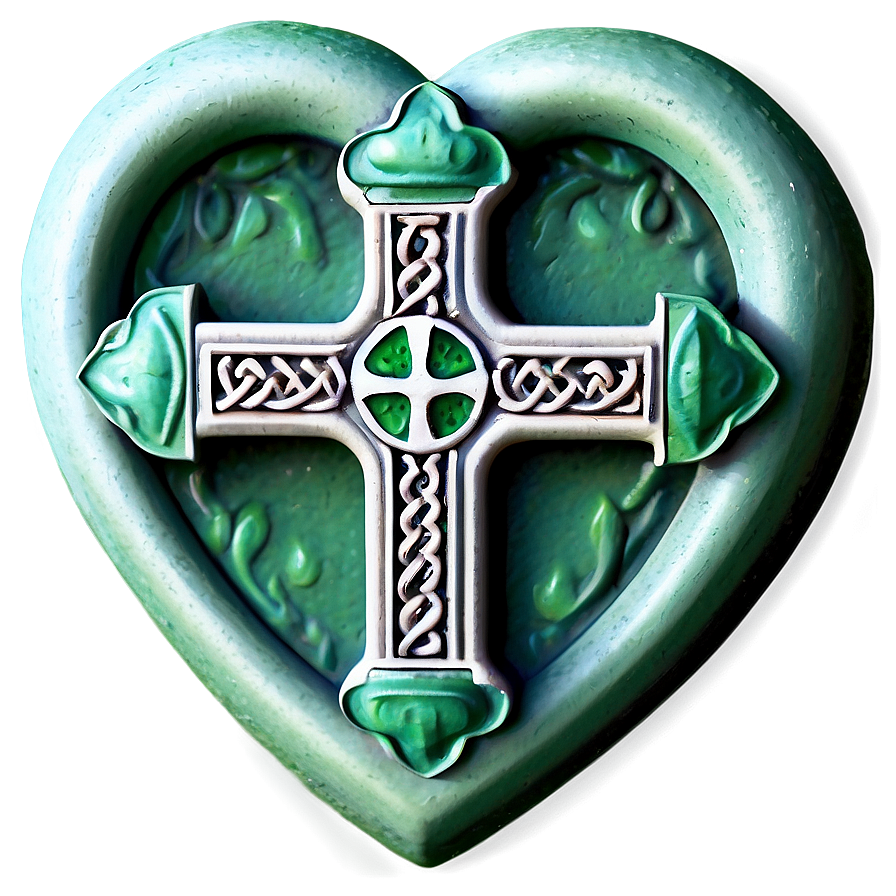 Celtic Cross In Heart Shape Png Vws PNG Image