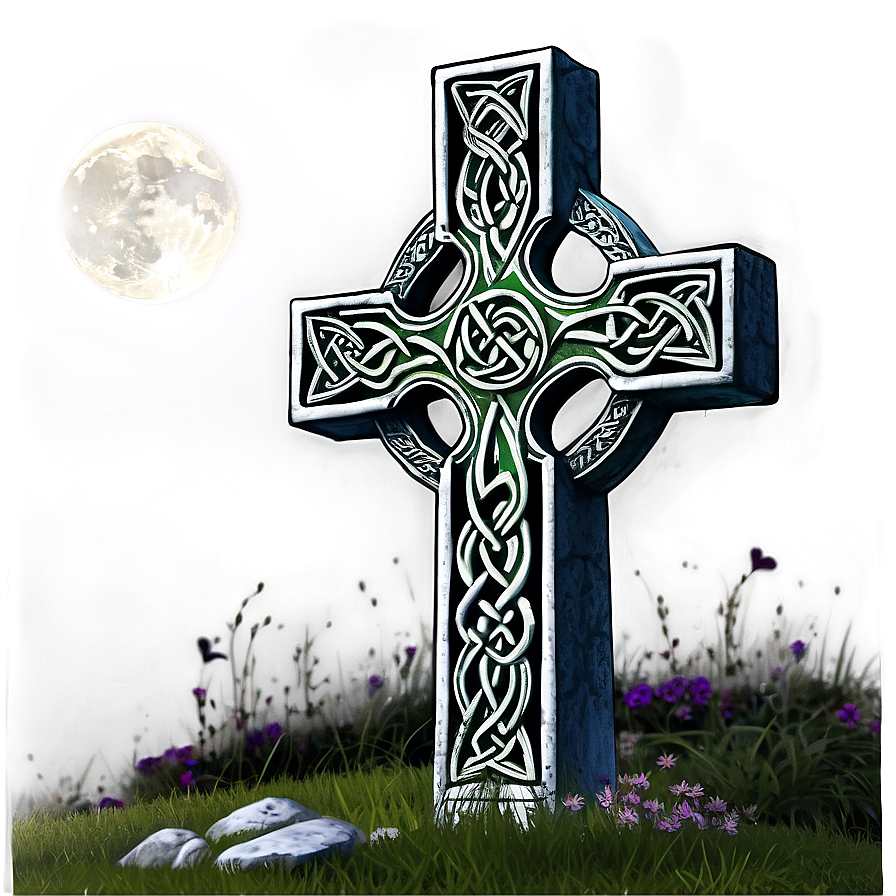 Celtic Cross In Moonlight Png Xsy19 PNG Image