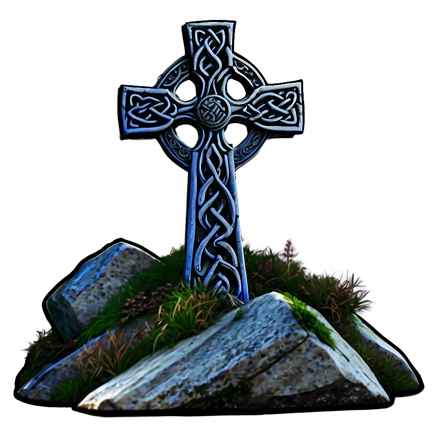 Celtic Cross On Mountain Peak Png Rgm75 PNG Image