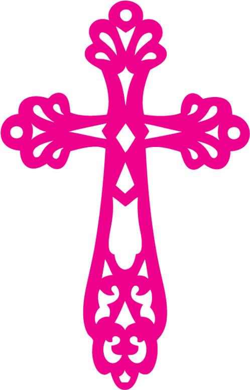 Celtic Cross Pink Silhouette PNG Image