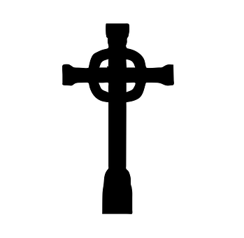 Celtic Cross Silhouette PNG Image