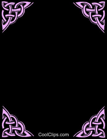 Celtic Knot Corner Borders Design PNG Image