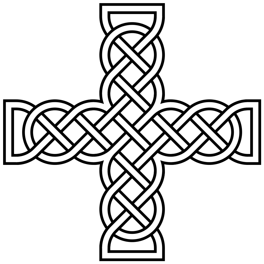 Celtic Knot Cross Design PNG Image