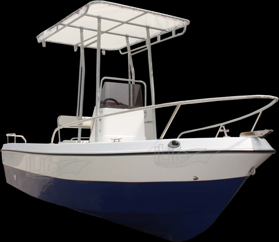 Center Console Fishing Boat Isolated PNG Image