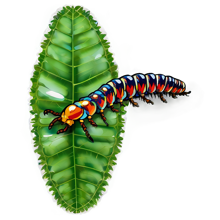 Centipede On A Leaf Png Cmc33 PNG Image