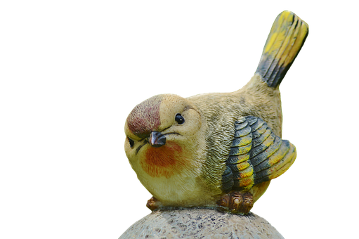 Ceramic Bird Figurineon Black Background PNG Image