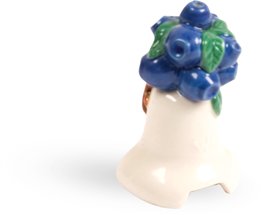 Ceramic Blueberry Decorative Bell PNG Image