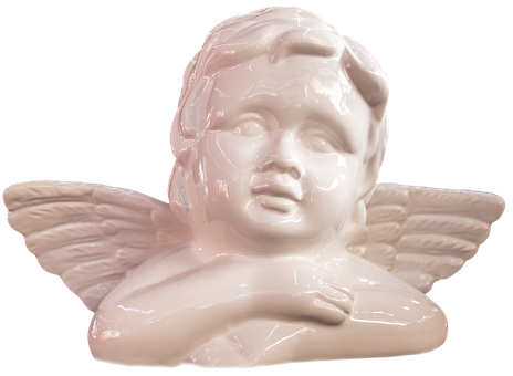 Ceramic Christmas Angel Figurine PNG Image