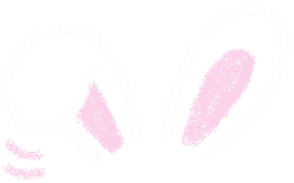 Chalk Style Bunny Ears PNG Image