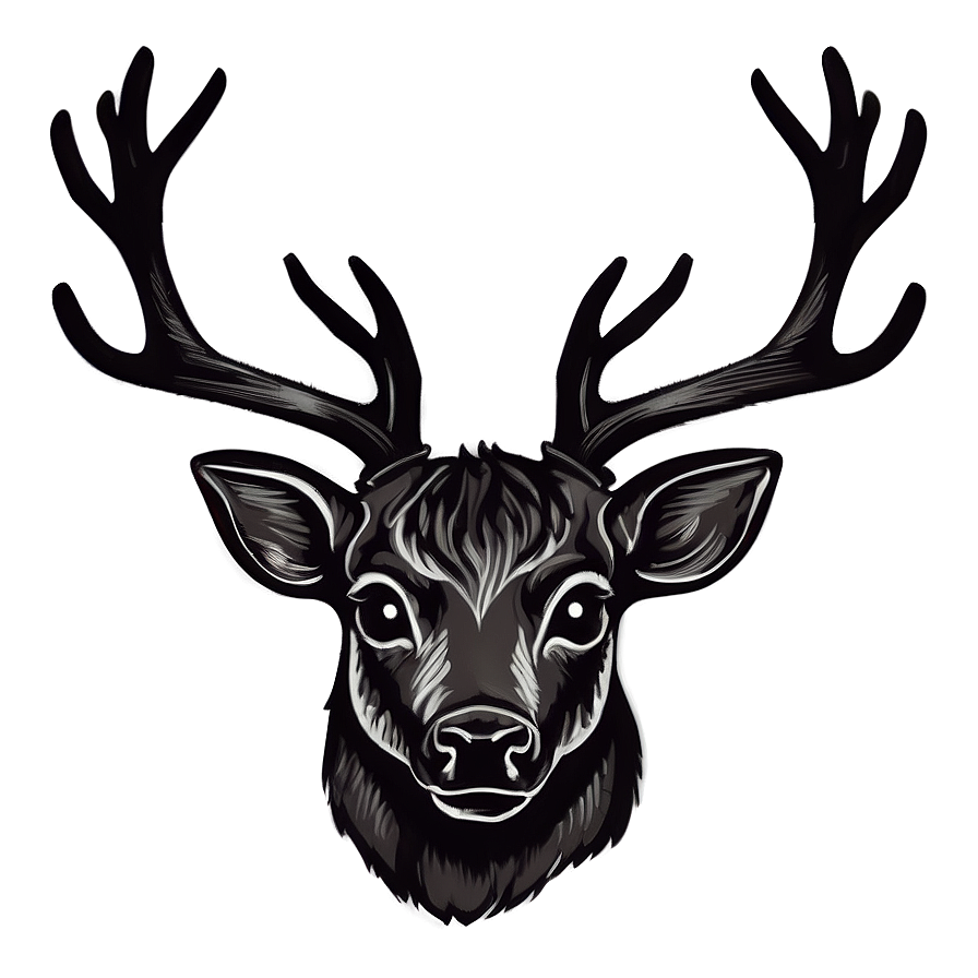 Chalkboard Deer Head Drawing Png Yar66 PNG Image