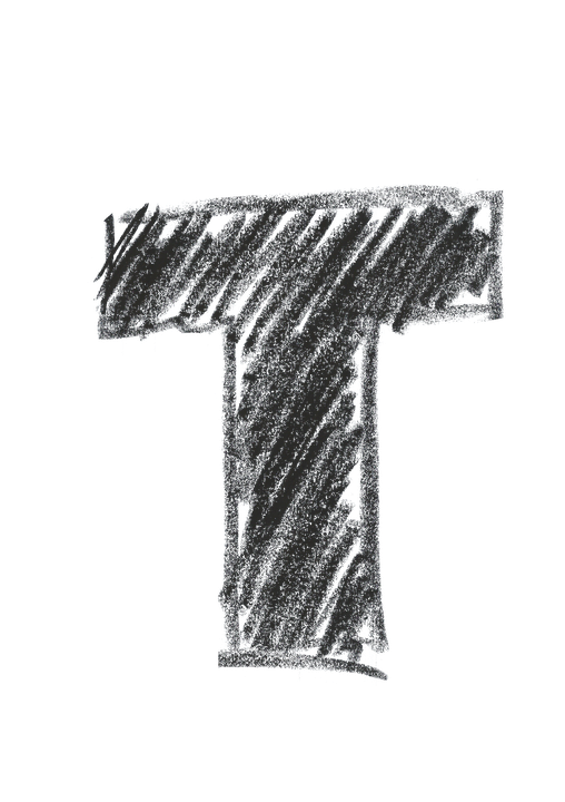 Chalkboard Style Letter T PNG Image